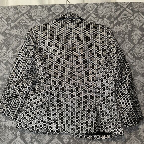 PETER NYGARD WOMEN BLACK & WHITE PATTERN Single Button BLAZER SZ 10 - Picture 6 of 8